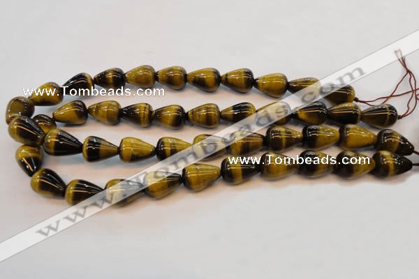 CTE609 15.5 inches 13*18mm teardrop yellow tiger eye beads wholesale