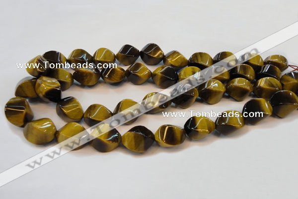 CTE620 15.5 inches 13*18mm twisted rice yellow tiger eye beads wholesale