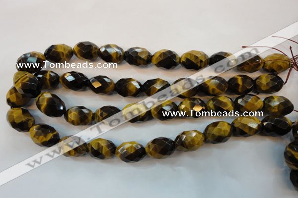 CTE625 15.5 inches 15*20mm faceted rice yellow tiger eye beads wholesale