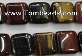 CTE63 15.5 inches 15*15mm square mixed tiger eye gemstone beads