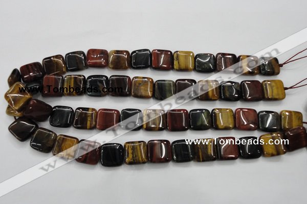 CTE63 15.5 inches 15*15mm square mixed tiger eye gemstone beads