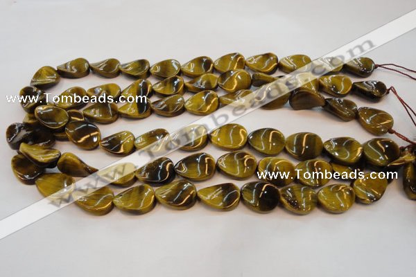 CTE638 15.5 inches 13*18mm twisted oval yellow tiger eye beads wholesale