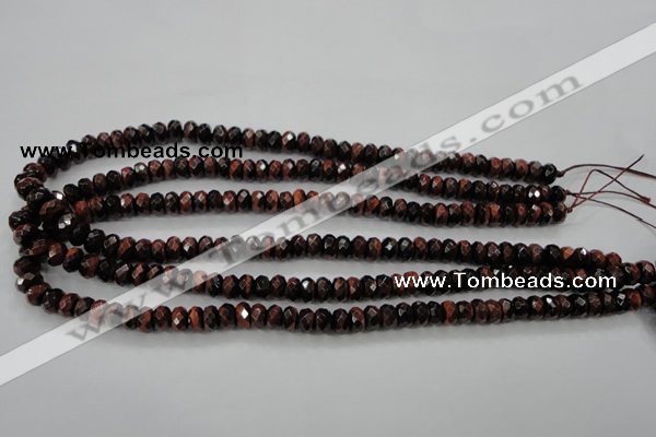 CTE65 15.5 inches 5*8mm faceted rondelle red tiger eye gemstone beads