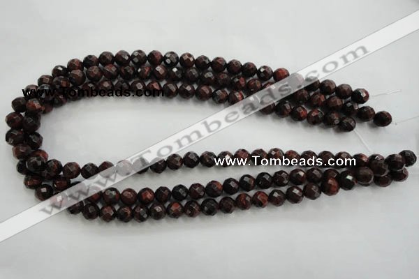 CTE702 15.5 inches 8mm faceted round red tiger eye beads