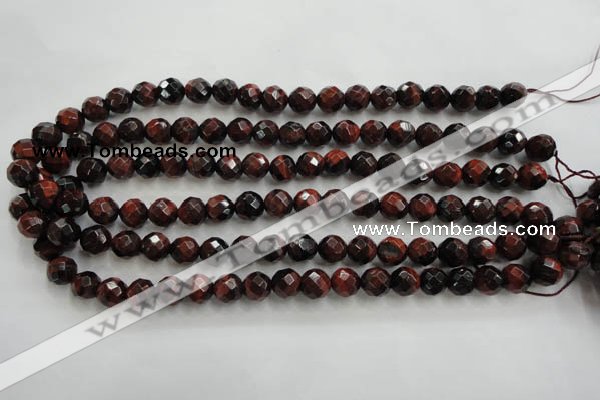 CTE703 15.5 inches 10mm faceted round red tiger eye beads