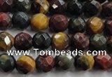 CTE712 15.5 inches 8mm faceted round mixed color tiger eye beads