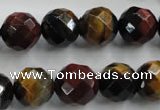 CTE715 15.5 inches 14mm faceted round mixed color tiger eye beads