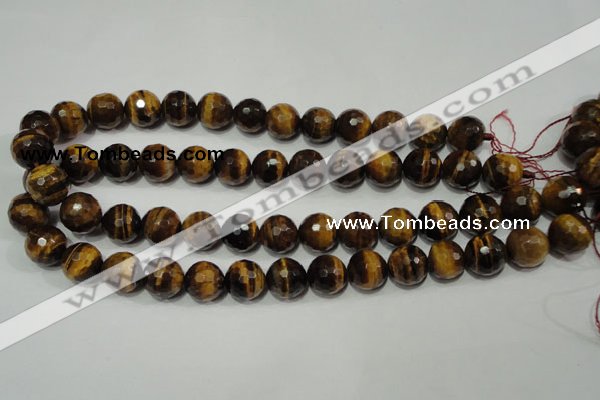 CTE755 15.5 inches 14mm faceted round yellow tiger eye beads wholesale