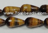 CTE762 15.5 inches 12*22mm faceted teardrop yellow tiger eye beads