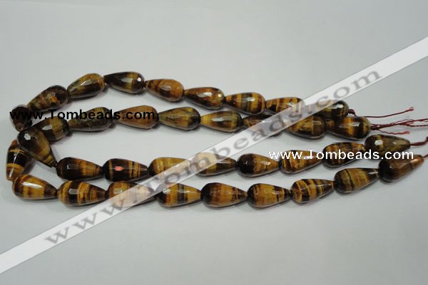 CTE762 15.5 inches 12*22mm faceted teardrop yellow tiger eye beads