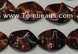 CTE859 15.5 inches 15*20mm wavy oval red tiger eye beads