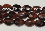 CTE881 15.5 inches 8*12mm faceted flat teardrop red tiger eye beads