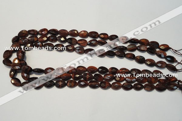 CTE881 15.5 inches 8*12mm faceted flat teardrop red tiger eye beads