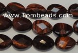 CTE882 15.5 inches 10*14mm faceted flat teardrop red tiger eye beads