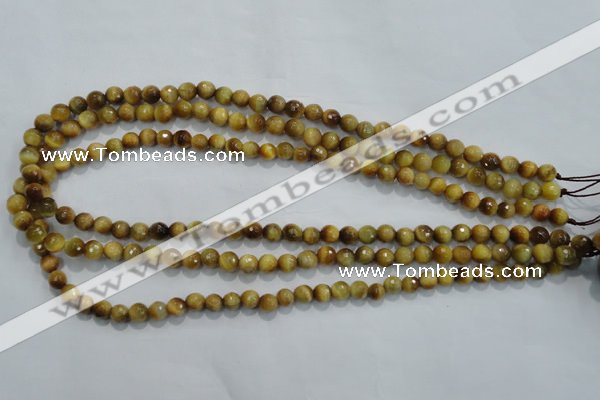 CTE901 15.5 inches 6mm faceted round golden tiger eye beads