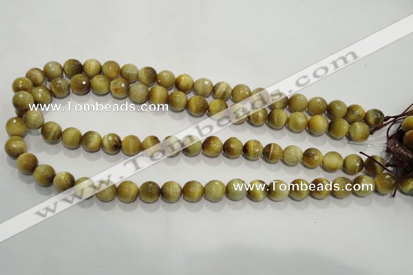 CTE903 15.5 inches 10mm faceted round golden tiger eye beads