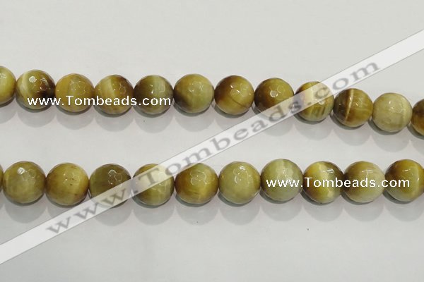 CTE908 15.5 inches 20mm faceted round golden tiger eye beads