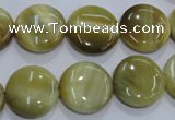 CTE915 15.5 inches 16mm flat round golden tiger eye beads wholesale