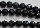 CTE921 15.5 inches 6mm faceted round silver tiger eye beads