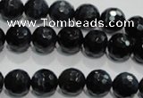 CTE922 15.5 inches 8mm faceted round silver tiger eye beads