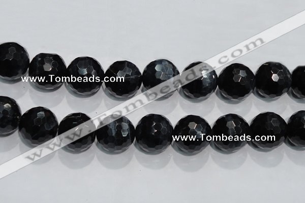 CTE928 15.5 inches 20mm faceted round silver tiger eye beads