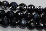 CTE933 15.5 inches 10mm faceted round dyed blue tiger eye beads