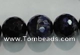 CTE937 15.5 inches 18mm faceted round dyed blue tiger eye beads