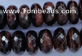 CTE94 15.5 inches 10*18mm faceted rondelle red tiger eye beads