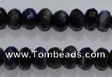 CTE941 15.5 inches 6*10mm faceted rondelle dyed blue tiger eye beads