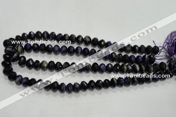 CTE942 15.5 inches 8*12mm faceted rondelle dyed blue tiger eye beads