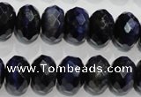 CTE943 15.5 inches 10*14mm faceted rondelle dyed blue tiger eye beads