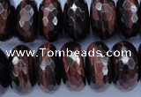 CTE95 15.5 inches 10*20mm faceted rondelle red tiger eye beads