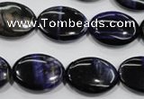 CTE953 15.5 inches 13*18mm oval dyed blue tiger eye beads wholesale