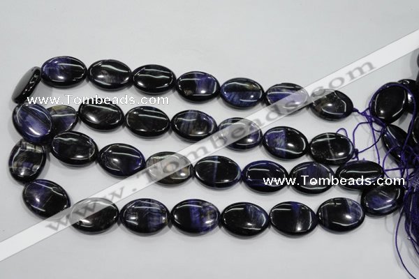 CTE953 15.5 inches 13*18mm oval dyed blue tiger eye beads wholesale