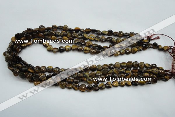 CTE97 15.5 inches 8*8mm heart yellow tiger eye beads wholesale