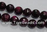 CTE972 15.5 inches 8mm faceted round dyed red tiger eye beads