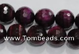 CTE974 15.5 inches 12mm faceted round dyed red tiger eye beads