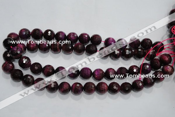 CTE974 15.5 inches 12mm faceted round dyed red tiger eye beads