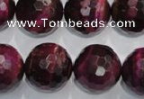 CTE978 15.5 inches 20mm faceted round dyed red tiger eye beads