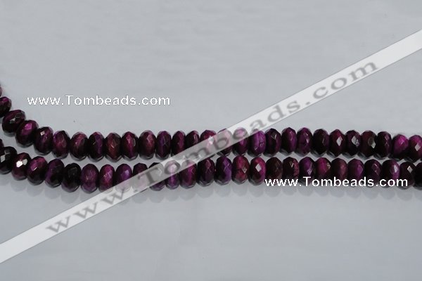 CTE982 15.5 inches 8*12mm faceted rondelle dyed red tiger eye beads