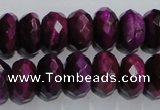 CTE983 15.5 inches 10*14mm faceted rondelle dyed red tiger eye beads