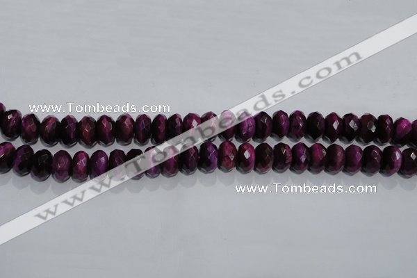 CTE983 15.5 inches 10*14mm faceted rondelle dyed red tiger eye beads