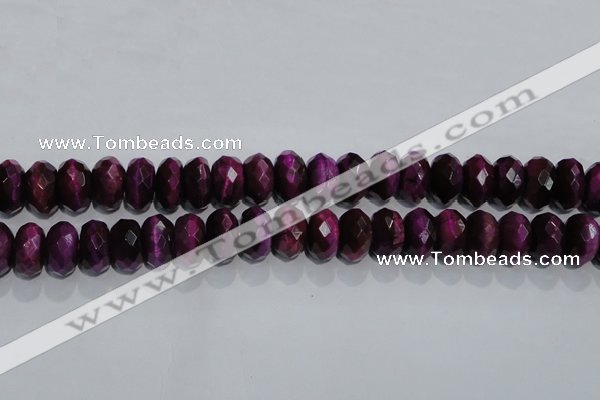 CTE984 15.5 inches 12*16mm faceted rondelle dyed red tiger eye beads