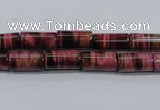 CTE988 15.5 inches 6*12mm tube dyed red tiger eye beads wholesale