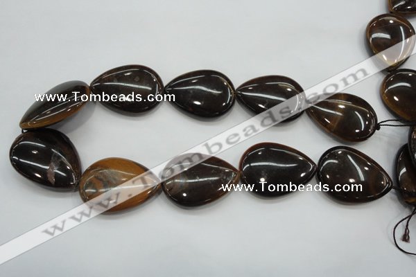 CTE99 15.5 inches 30*40mm flat teardrop yellow tiger eye beads wholesale