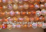 CTG1003 15.5 inches 2mm faceted round tiny red agate beads