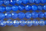 CTG1006 15.5 inches 2mm faceted round tiny blue agate beads