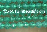 CTG1007 15.5 inches 2mm faceted round tiny green agate beads