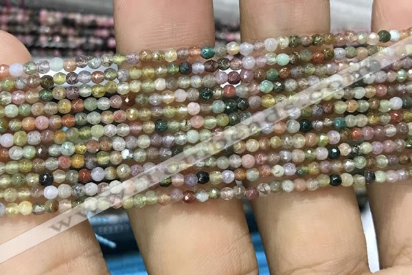 CTG1009 15.5 inches 2mm faceted round tiny Indian agate beads