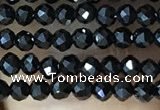 CTG1011 15.5 inches 2mm faceted round tiny black spinel beads